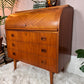 The Bergstrom Teak Roll Top Desk