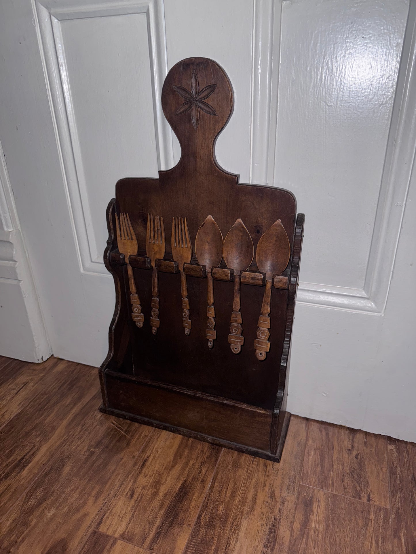 Vintage Solid Wood Cutlery Rack