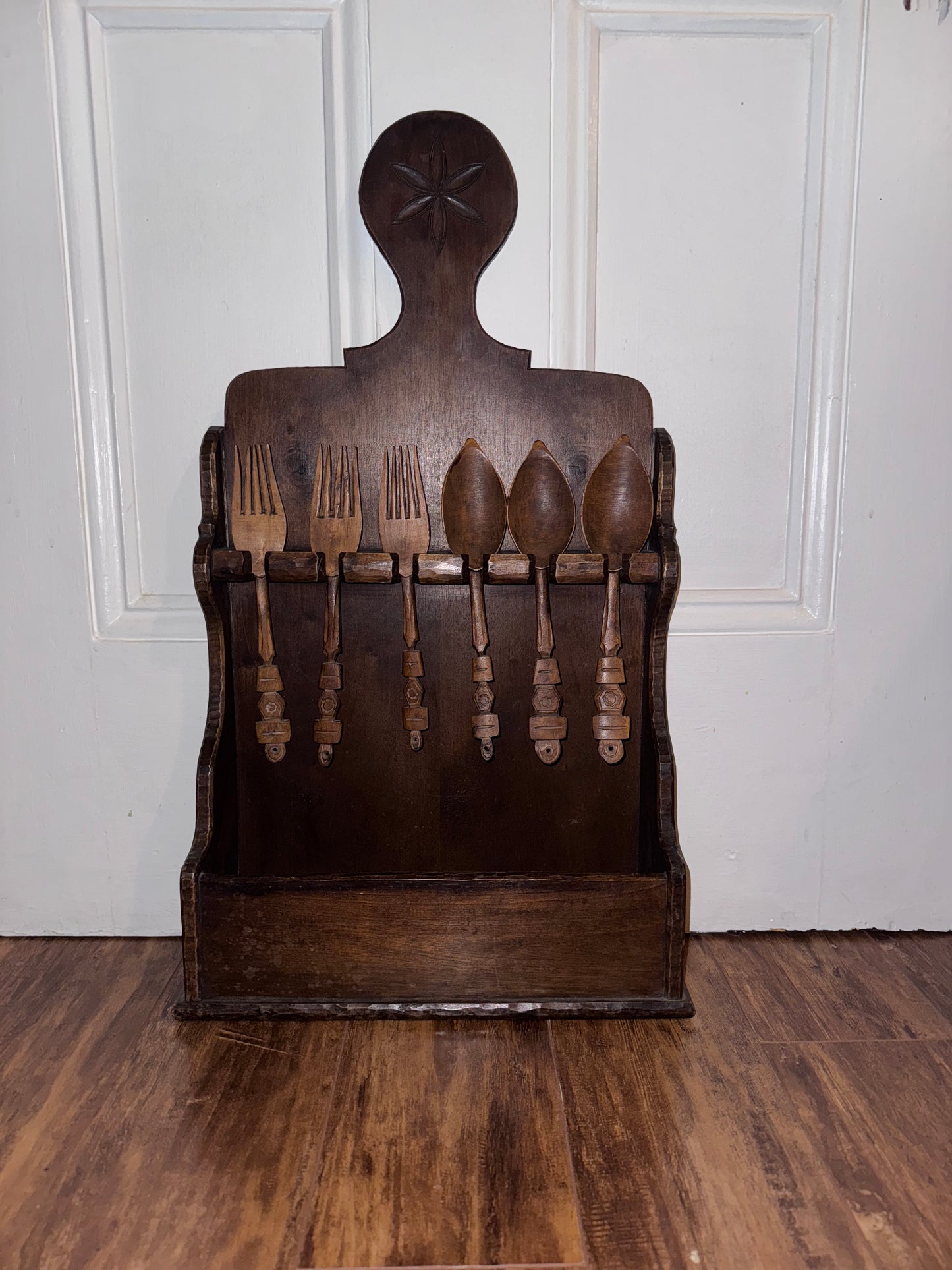 Vintage Solid Wood Cutlery Rack
