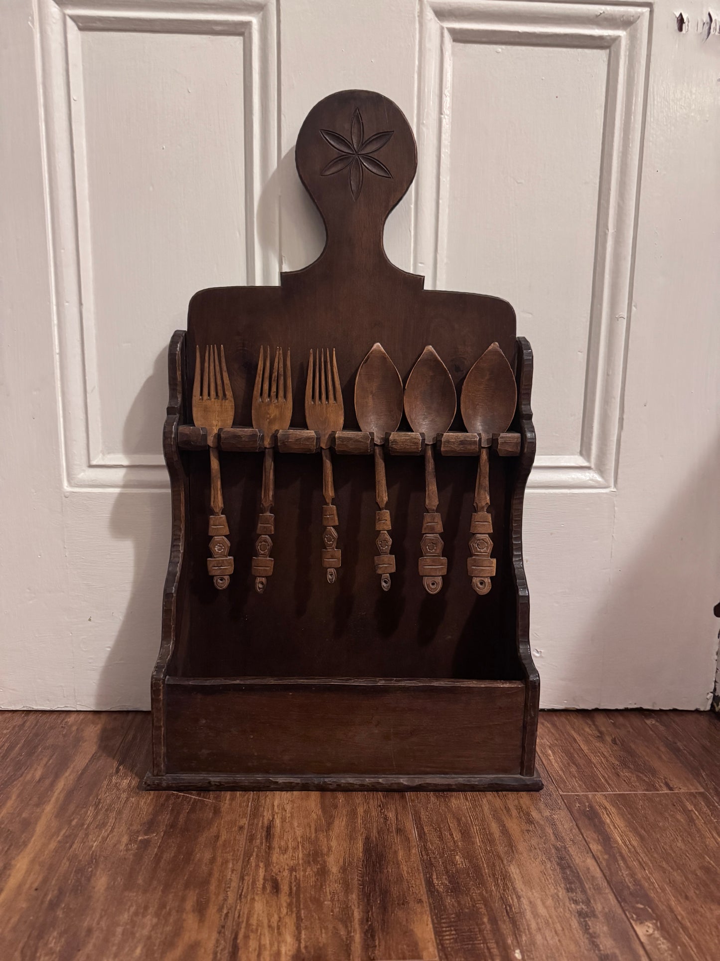 Vintage Solid Wood Cutlery Rack