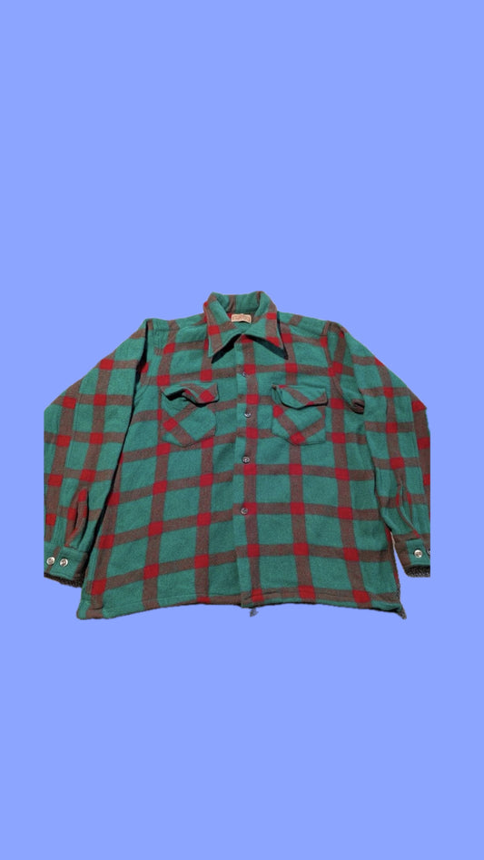 1950s Brent Wool Plaid Flannel