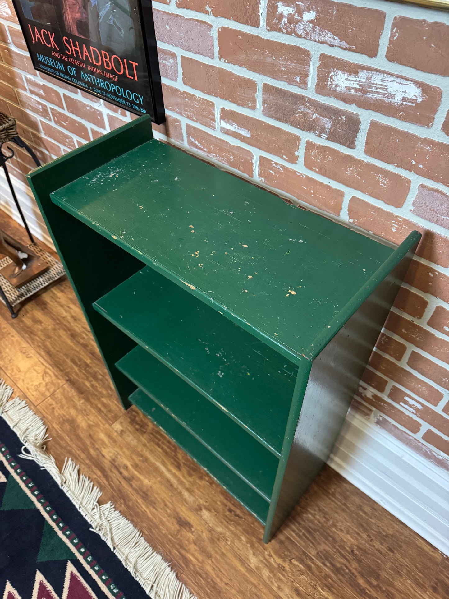 Vintage Rustic Green Bookshelf