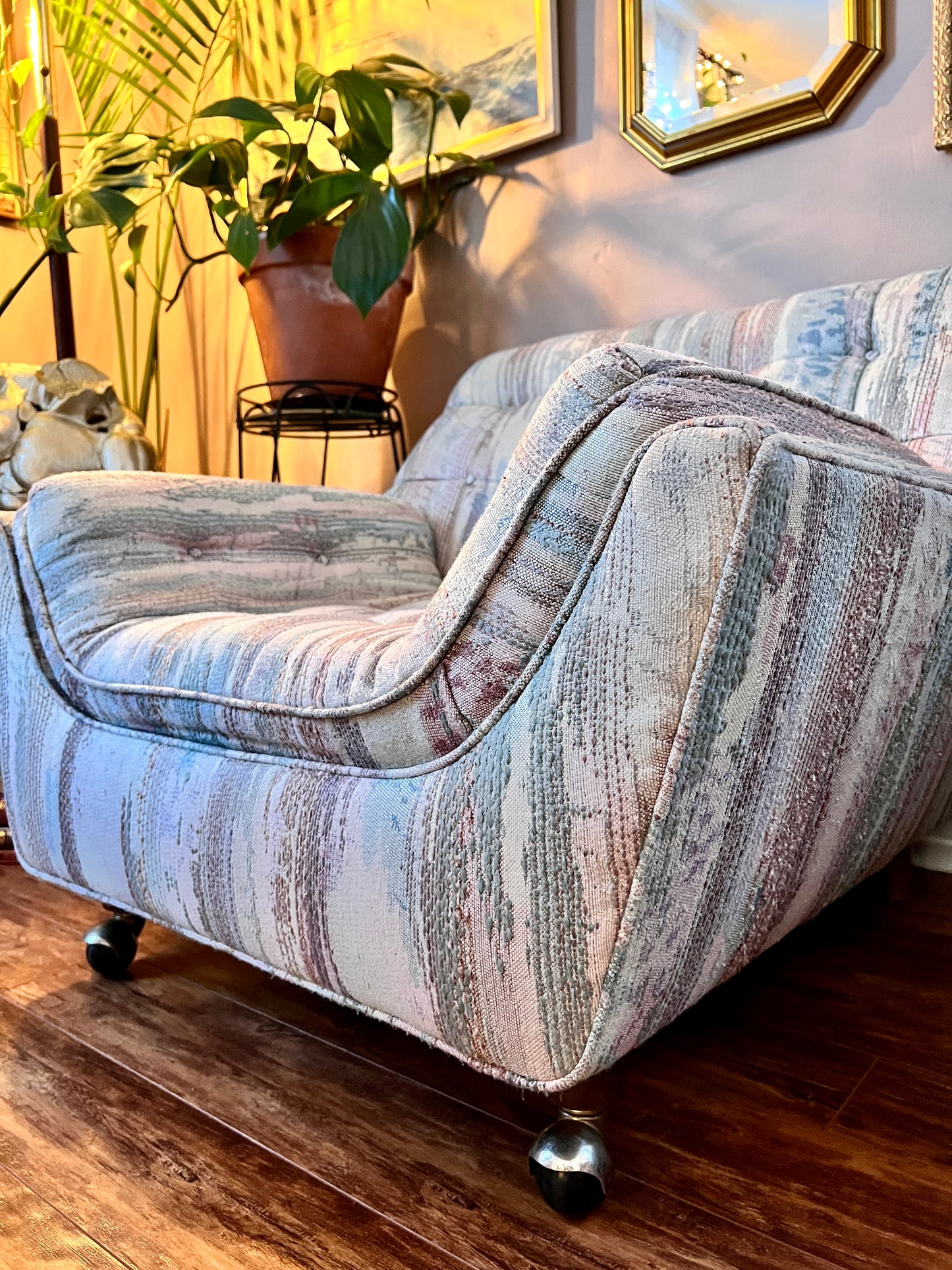 80’s Meets Midcentury Sofa & Armchair Set