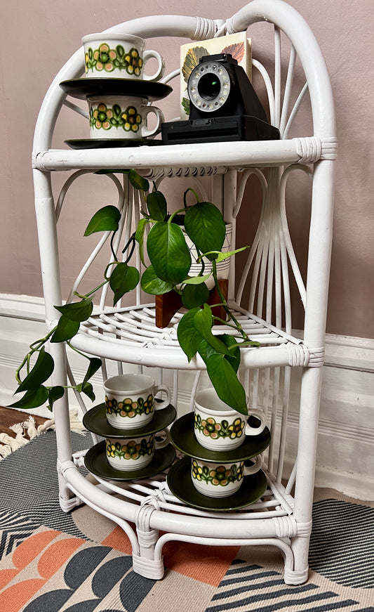 Vintage White Wicker Shelf