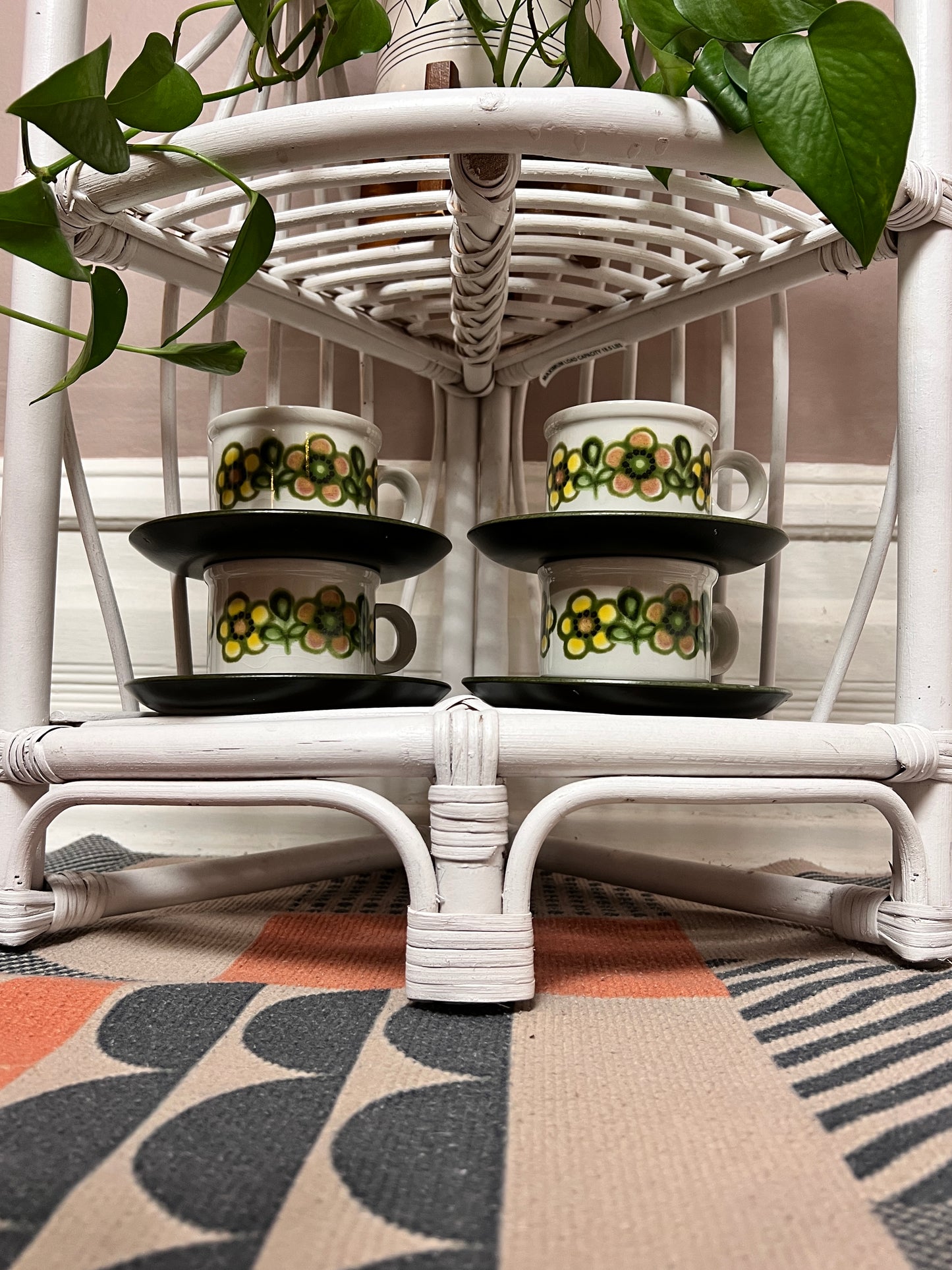 Vintage White Wicker Shelf