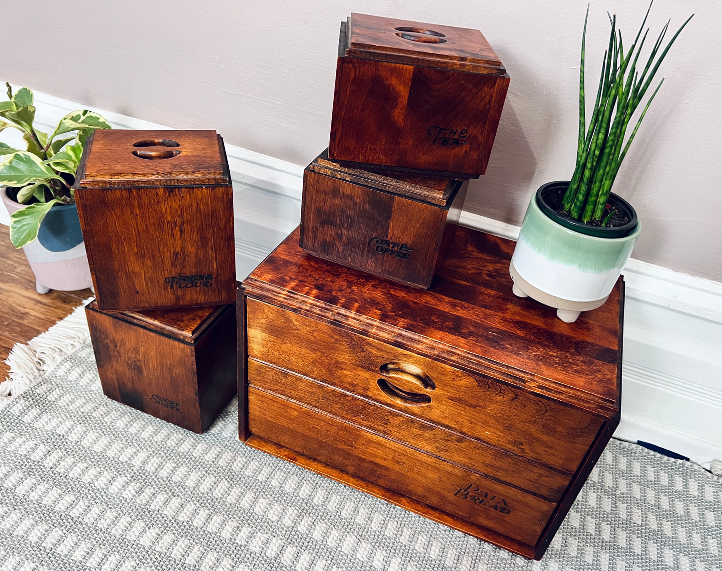 Baribocraft Wooden Kitchen Containers