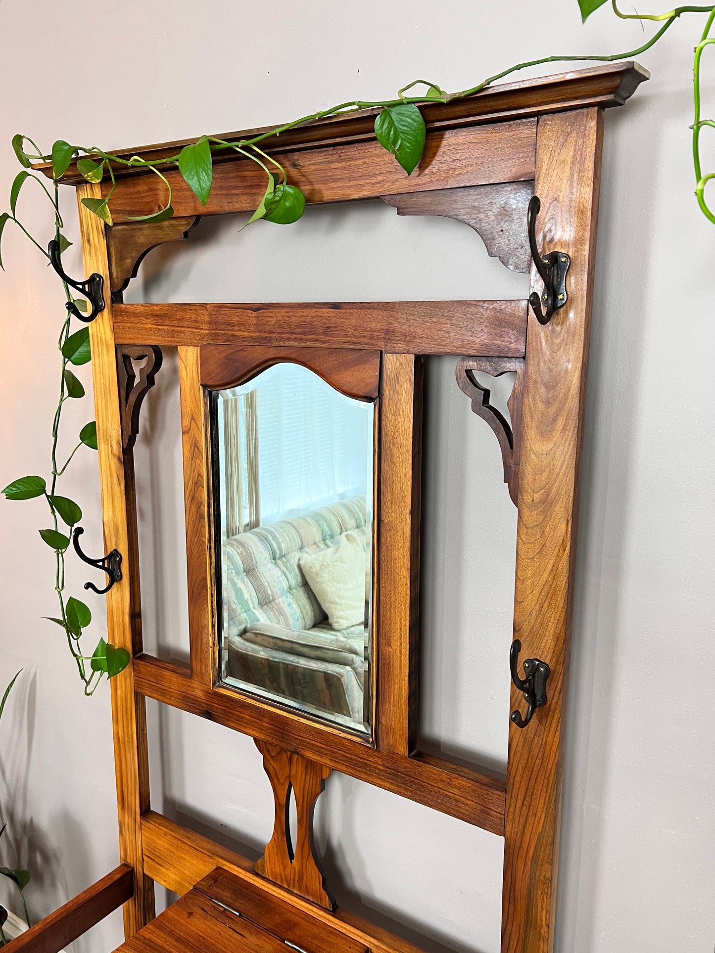 The Antique Hall Tree With Mirror
