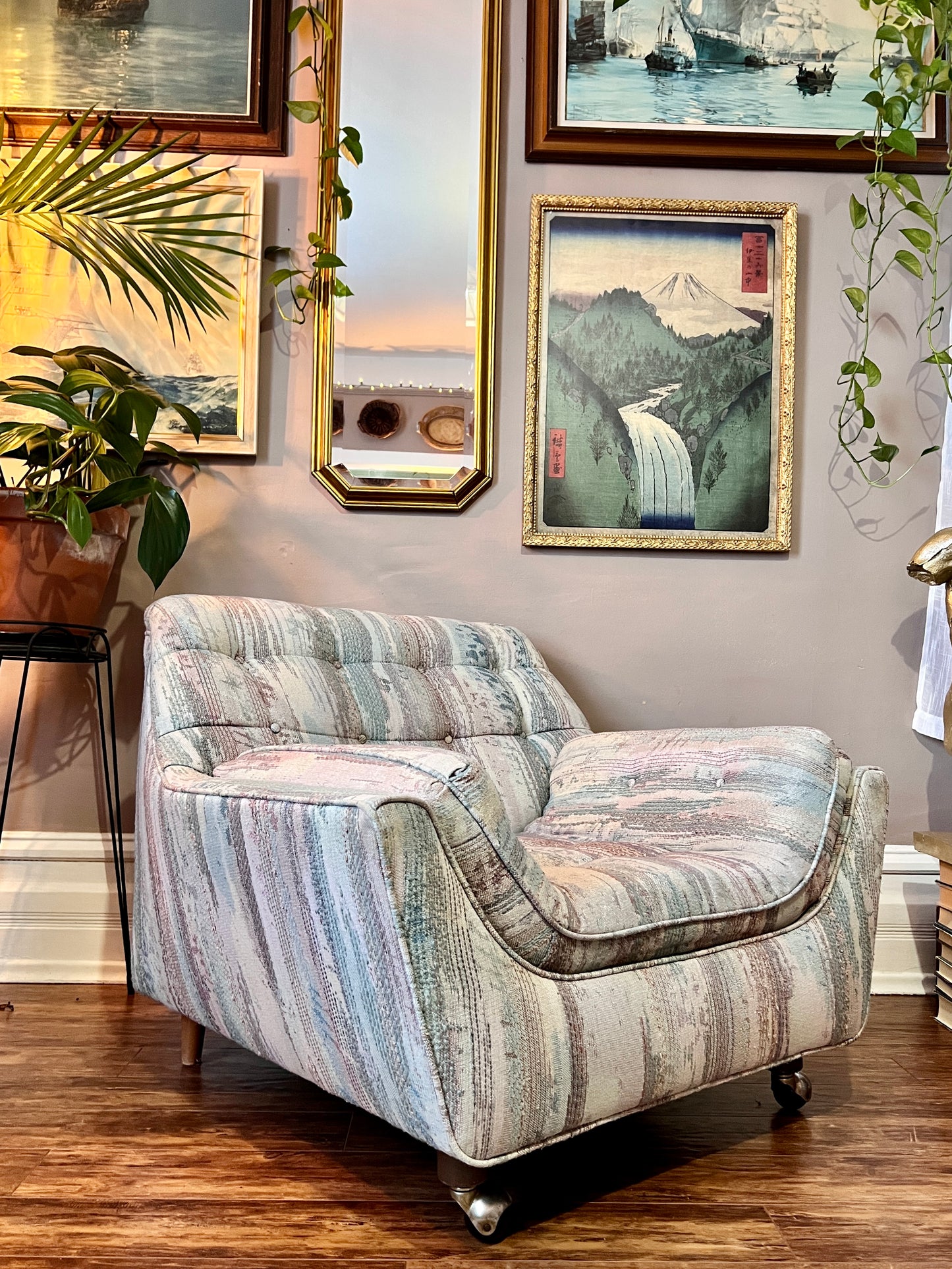 80’s Meets Midcentury Sofa & Armchair Set