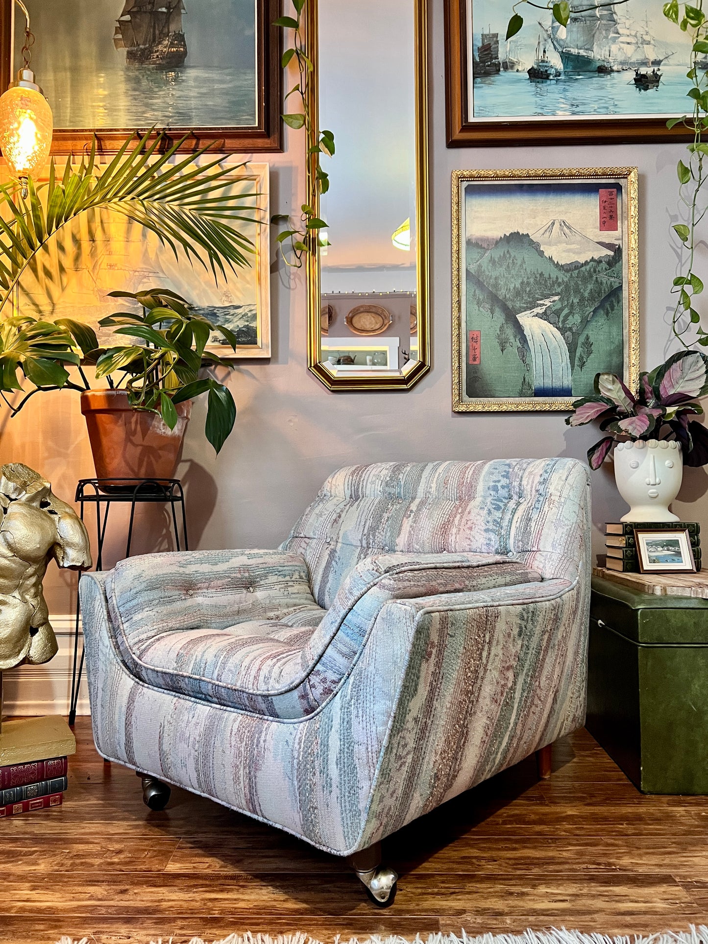 80’s Meets Midcentury Sofa & Armchair Set