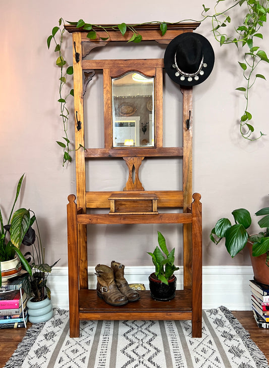 The Antique Hall Tree With Mirror