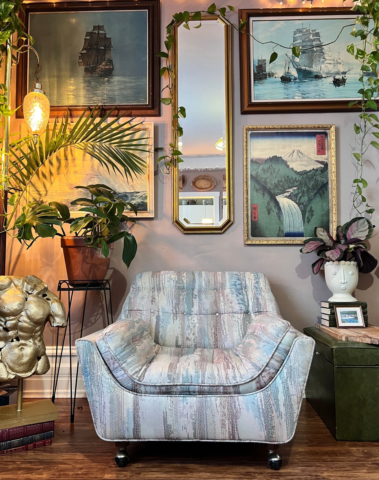 80’s Meets Midcentury Sofa & Armchair Set