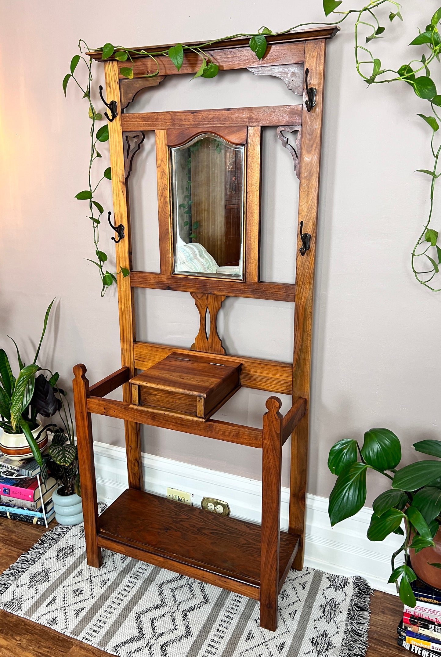 The Antique Hall Tree With Mirror