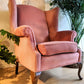 Vintage Wing back Arm Chair in Pink Salmon Colour