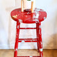 Red Stool Paint Splatter Vintage