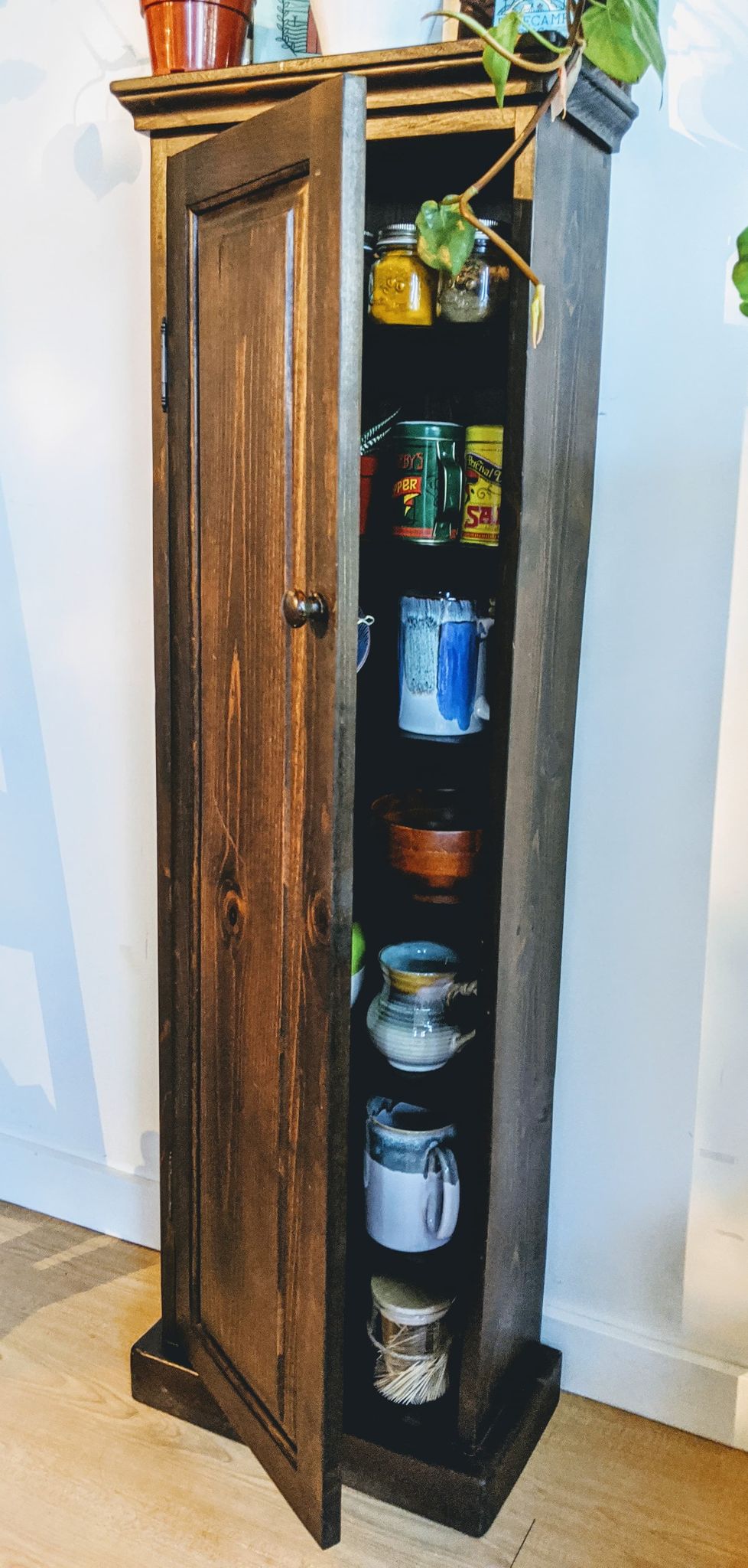 Brown Cupboard Spices, Pottery, Retro, Tall, Bohemian