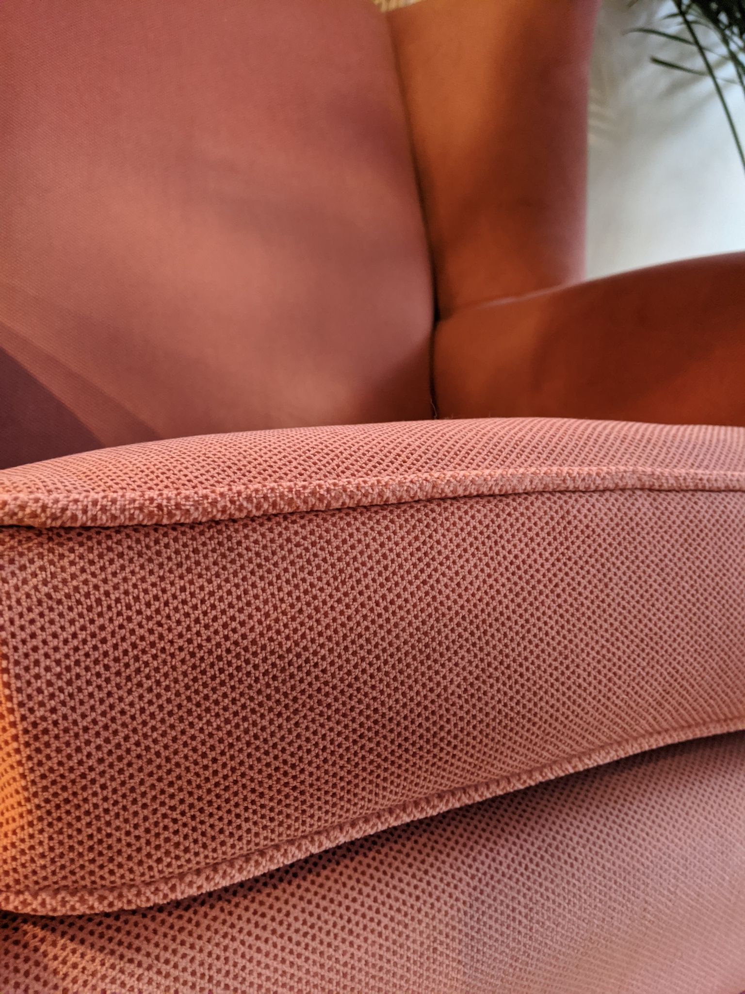 Vintage Wing back Arm Chair in Pink Salmon Colour