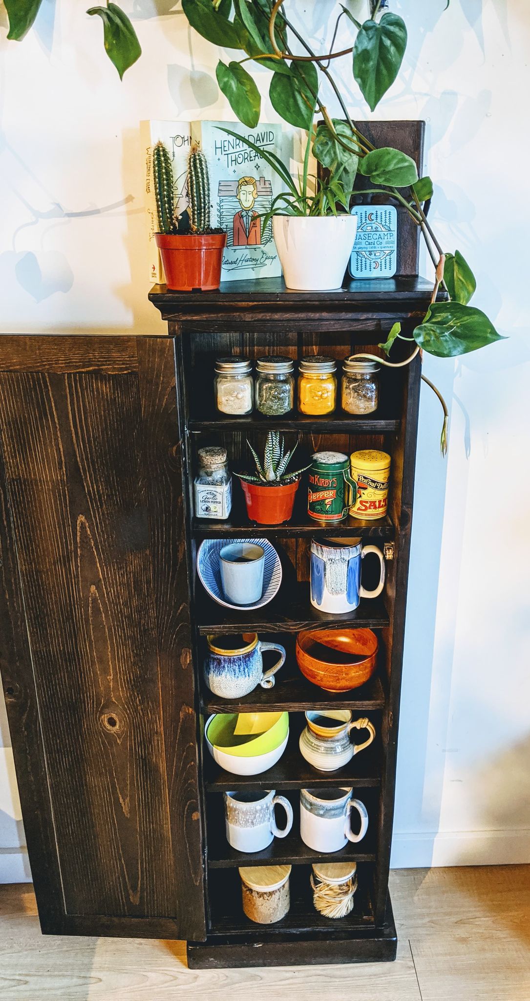 Brown Cupboard Spices, Pottery, Retro, Tall, Bohemian