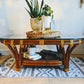 Bohemian Rattan Oval Coffe Table Vintage 70s