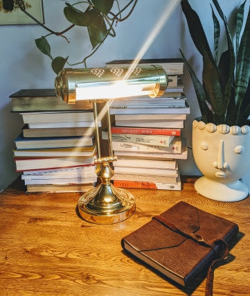 Vintage Brass Piano Bankers Lamp Gold Table Adjustable