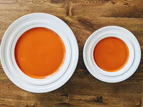 Isaac Mizrahi Caribbean Color 8-Piece Dinnerware Set, Kumquat Vintage Stoneware Orange Retro 70s