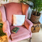 Vintage Wing back Arm Chair in Pink Salmon Colour