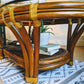 Bohemian Rattan Oval Coffe Table Vintage 70s