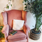 Vintage Wing back Arm Chair in Pink Salmon Colour