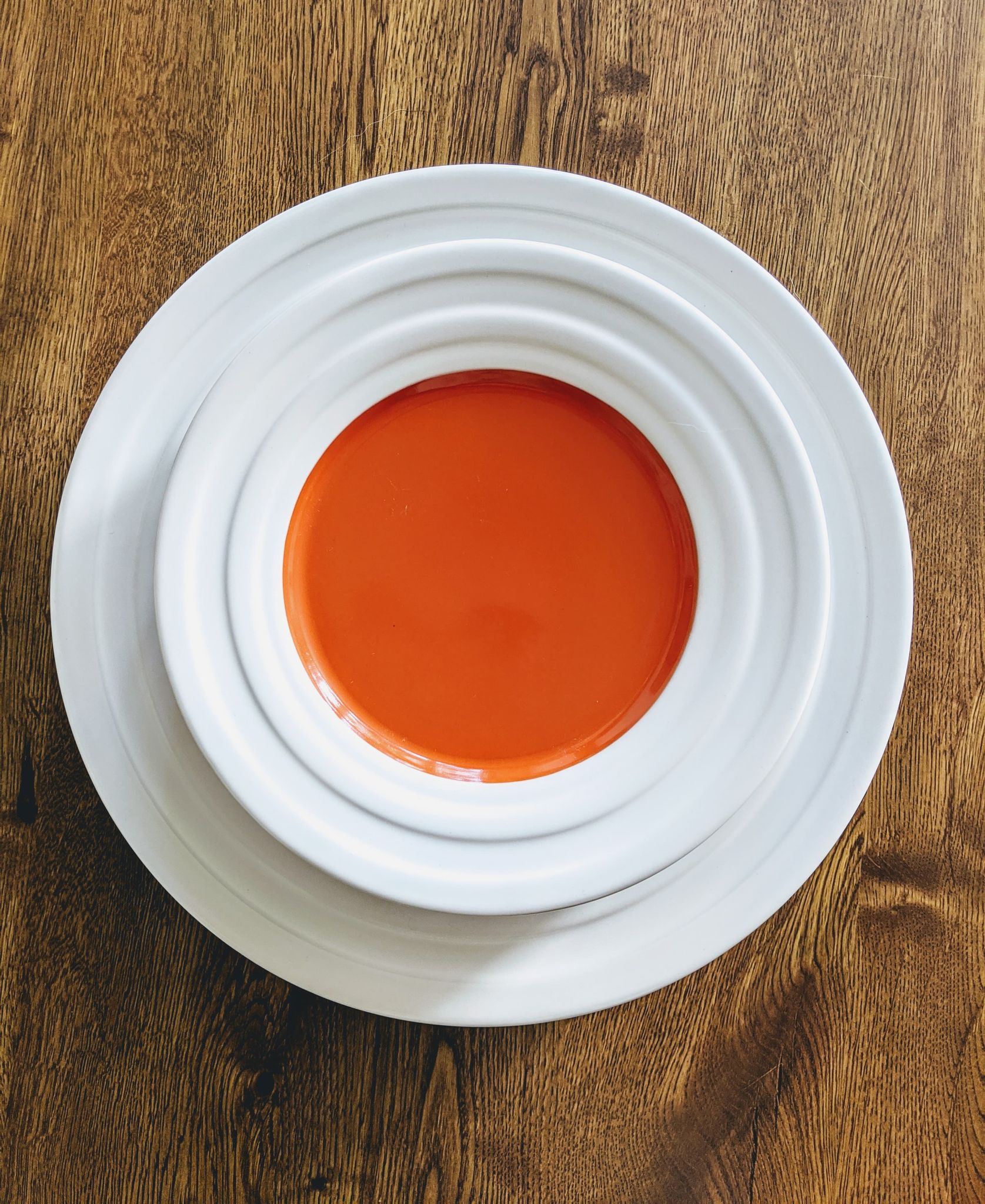 Isaac Mizrahi Caribbean Color 8-Piece Dinnerware Set, Kumquat Vintage Stoneware Orange Retro 70s