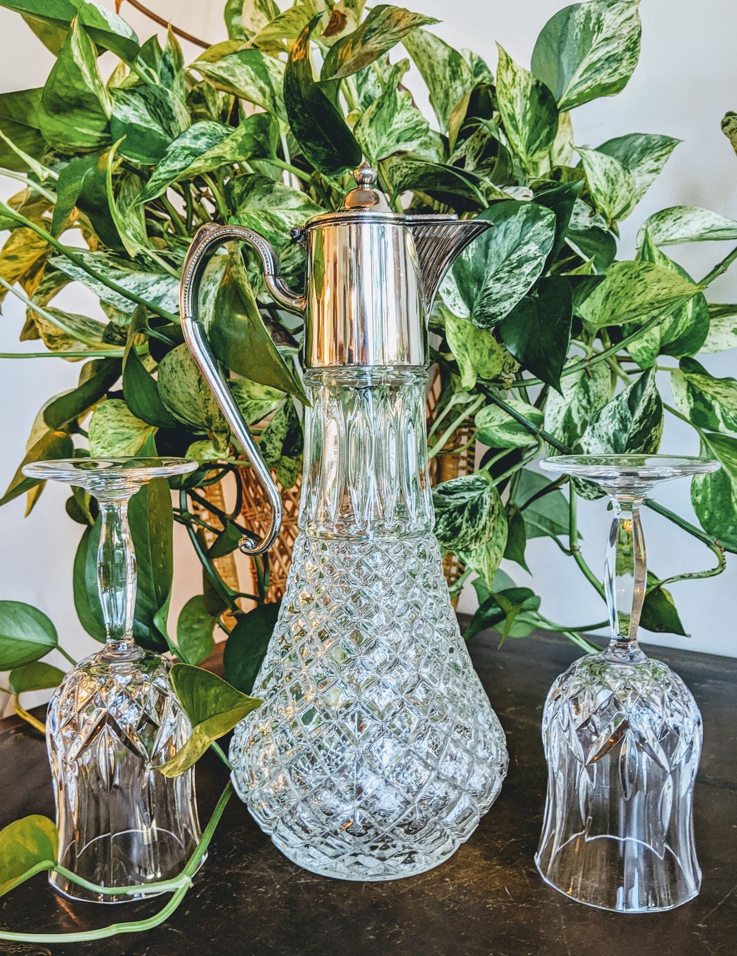 Vintage Silver Plated Wine Decanter - Erzing Mark