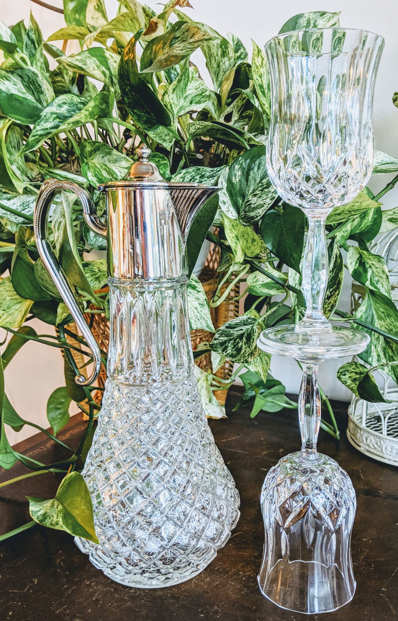 Vintage Silver Plated Wine Decanter - Erzing Mark