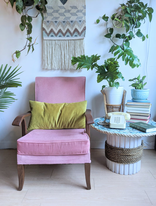 The Pink Moon Retro Vintage Teak Arm Chair