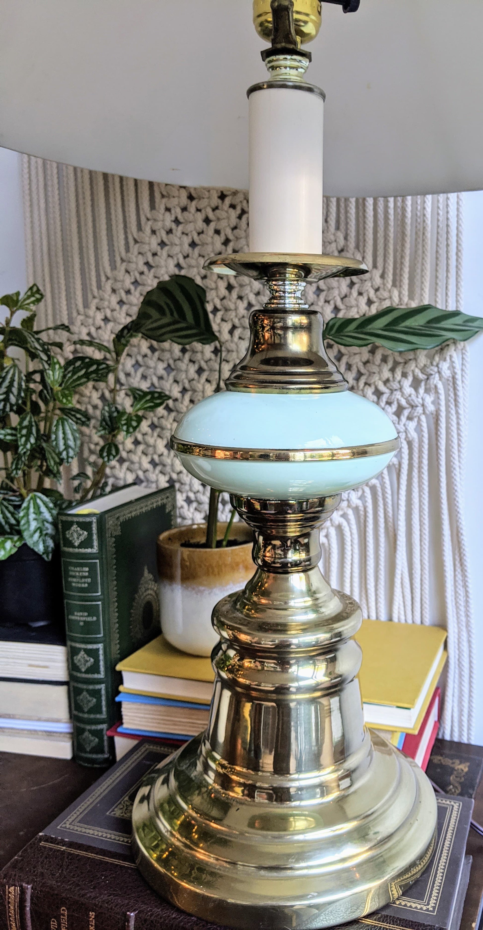 Brass Cadillac Lamp 50s Blue Chrome