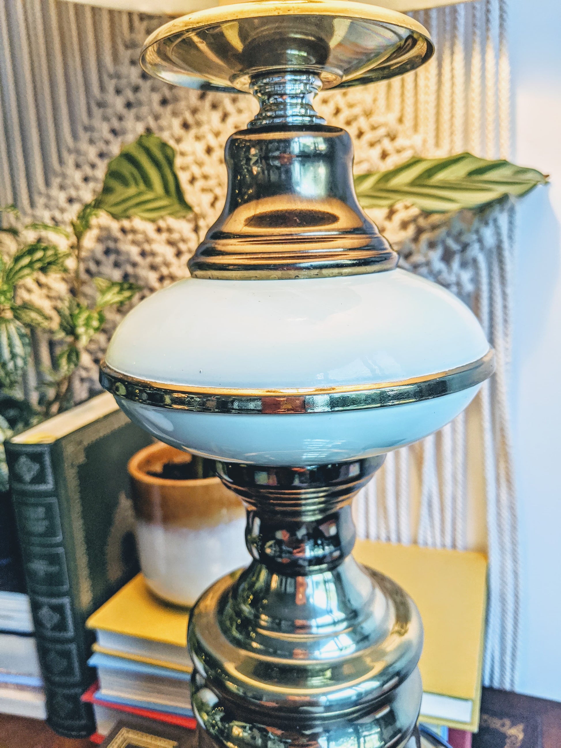 Brass Cadillac Lamp 50s Blue Chrome