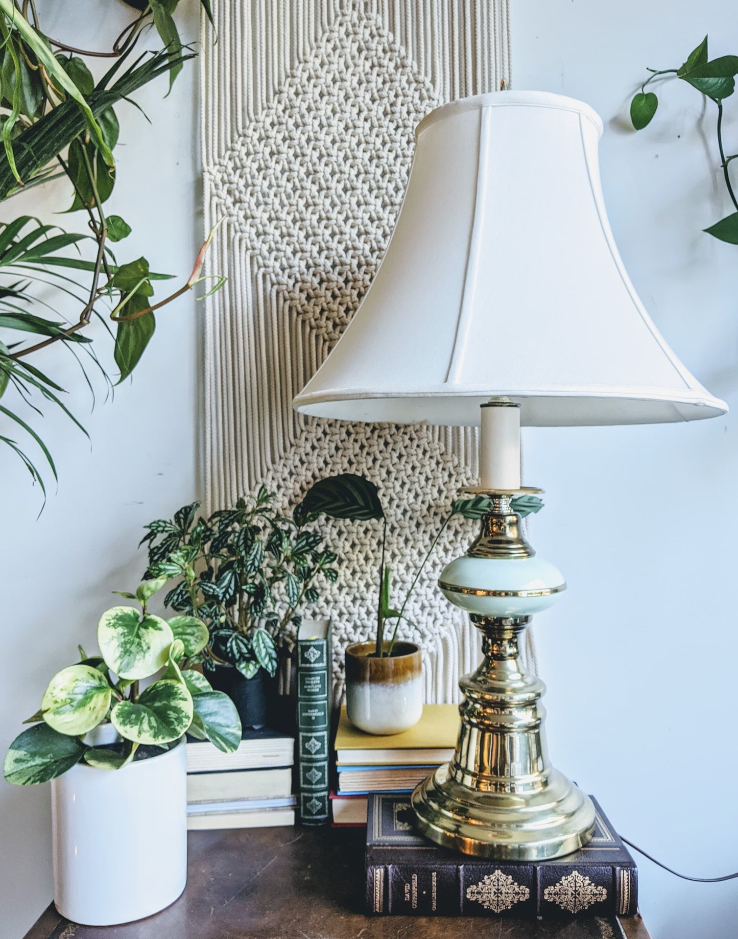 Brass Cadillac Lamp 50s Blue Chrome