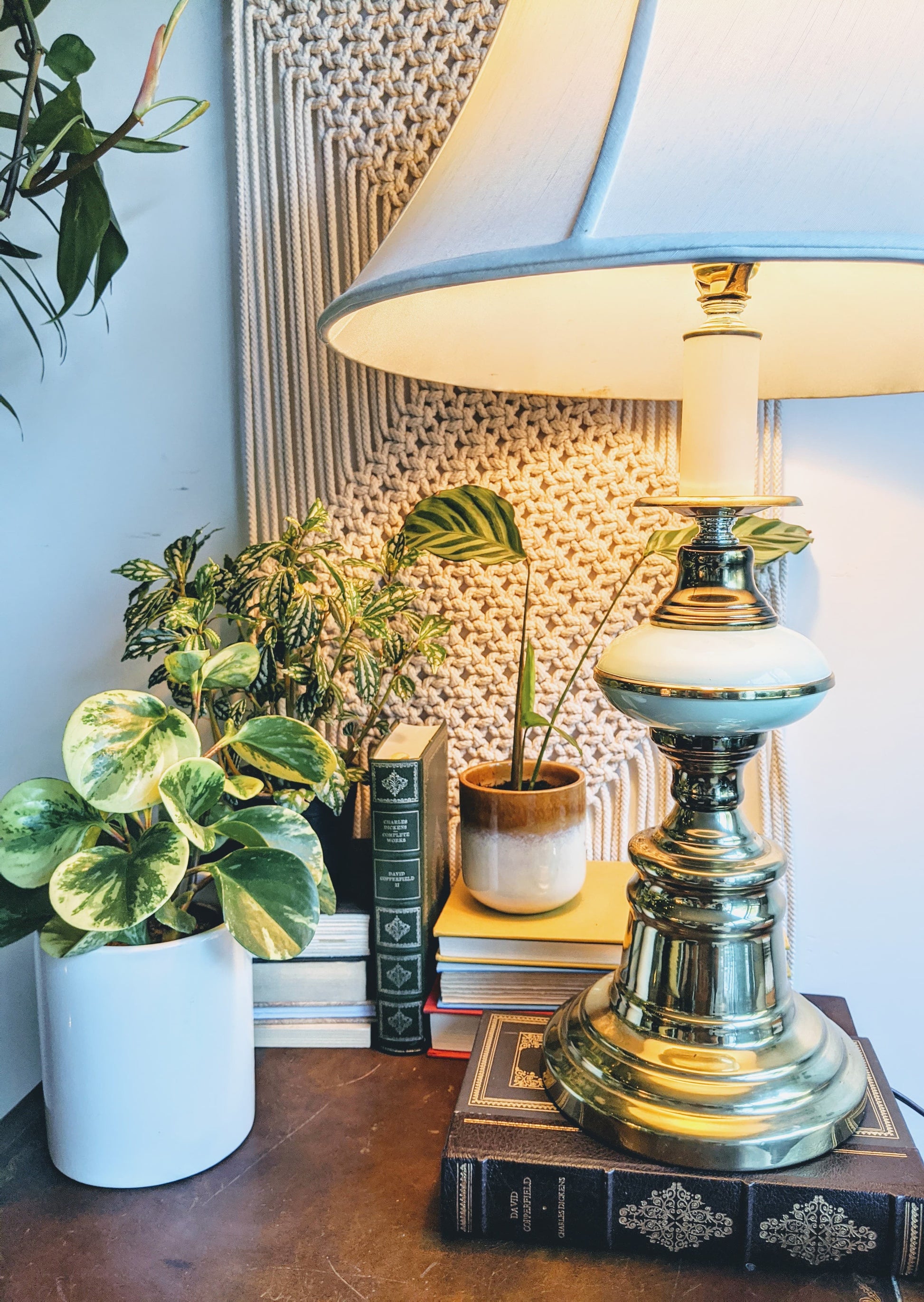 Brass Cadillac Lamp 50s Blue Chrome