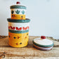 Vintage Haind Painted Multi Colored Cookie Jars