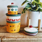 Vintage Haind Painted Multi Colored Cookie Jars