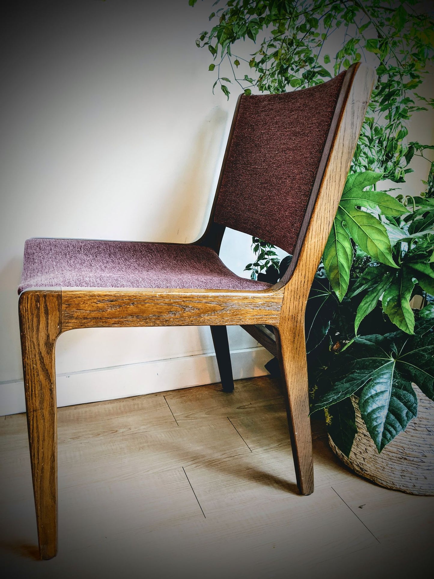 Plum Teak Chair Mid Century Style