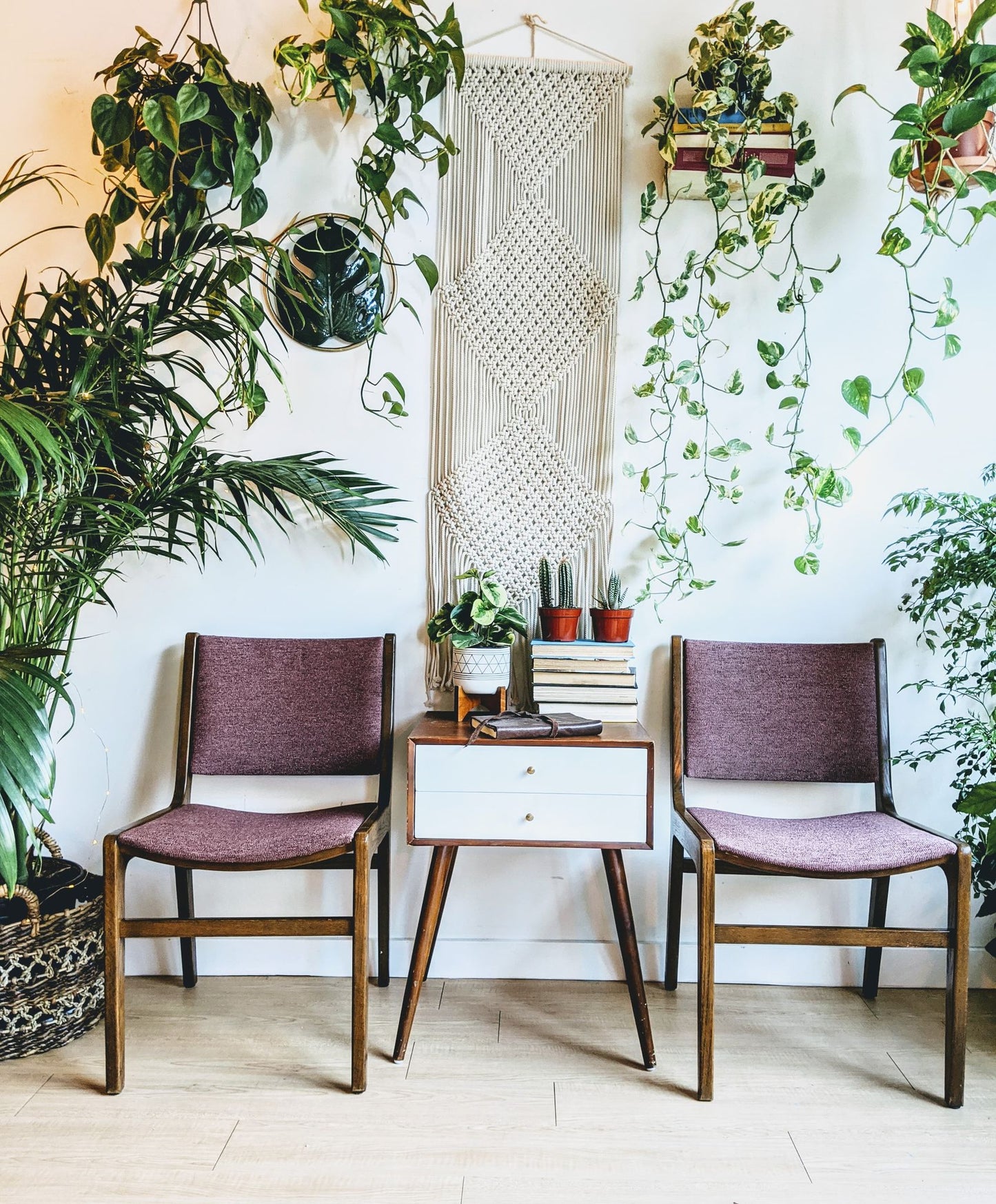 Plum Teak Chair Mid Century Style