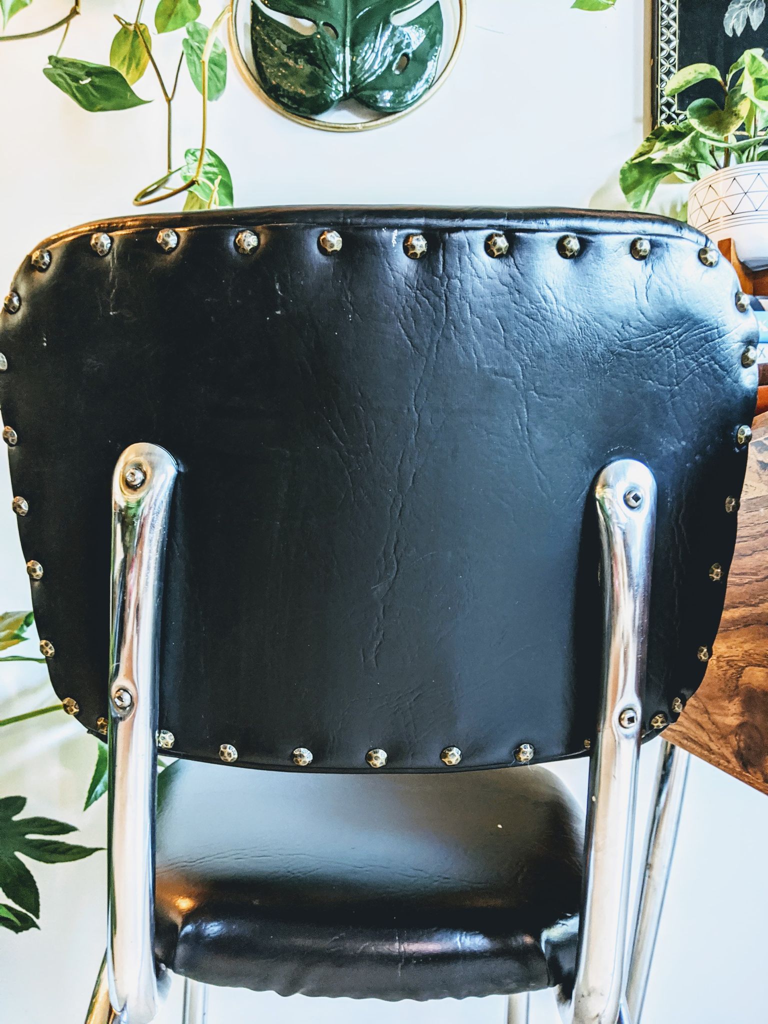 50s barbershop style chairs black leather