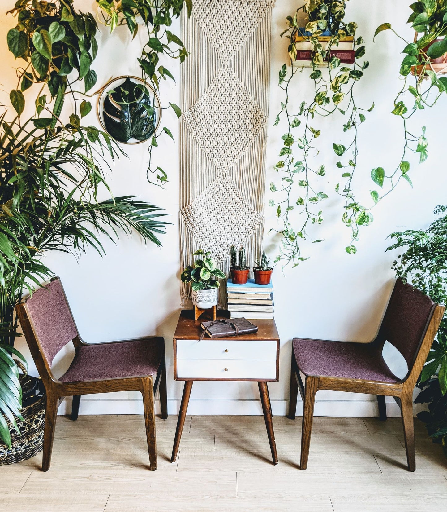 Plum Teak Chair Mid Century Style