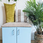 Retro Shoe Bench Tweed Baby Blue