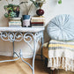 victorian retro vintage blue and black distressed paint tables  Edit alt text