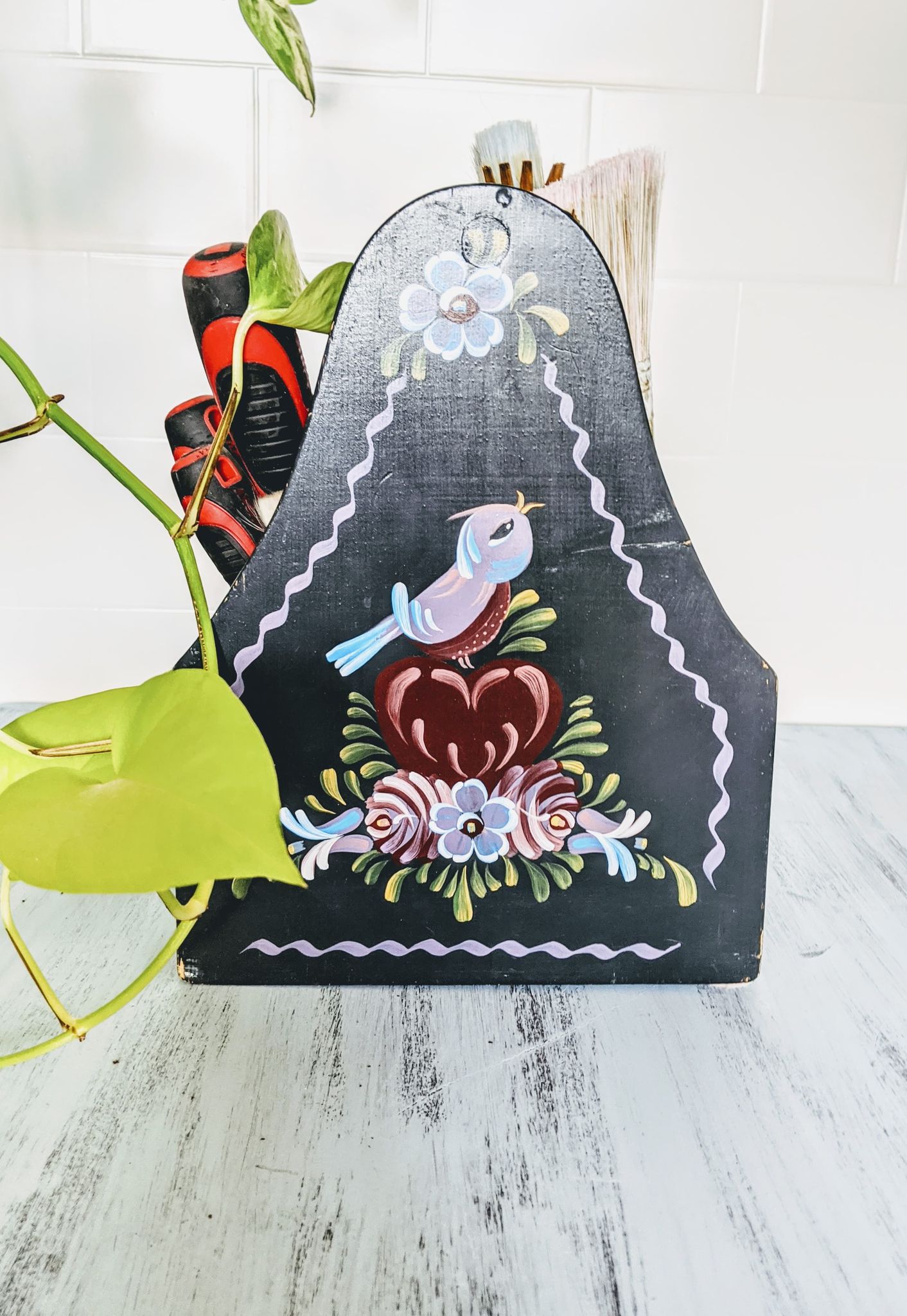Songbird Tool Box Vintage Retro Hand painted Disney Style  Edit alt text