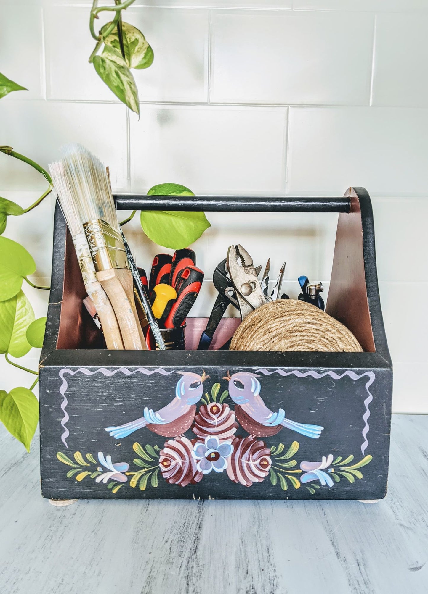 Songbird Tool Box Vintage Retro Hand painted Disney Style  Edit alt text