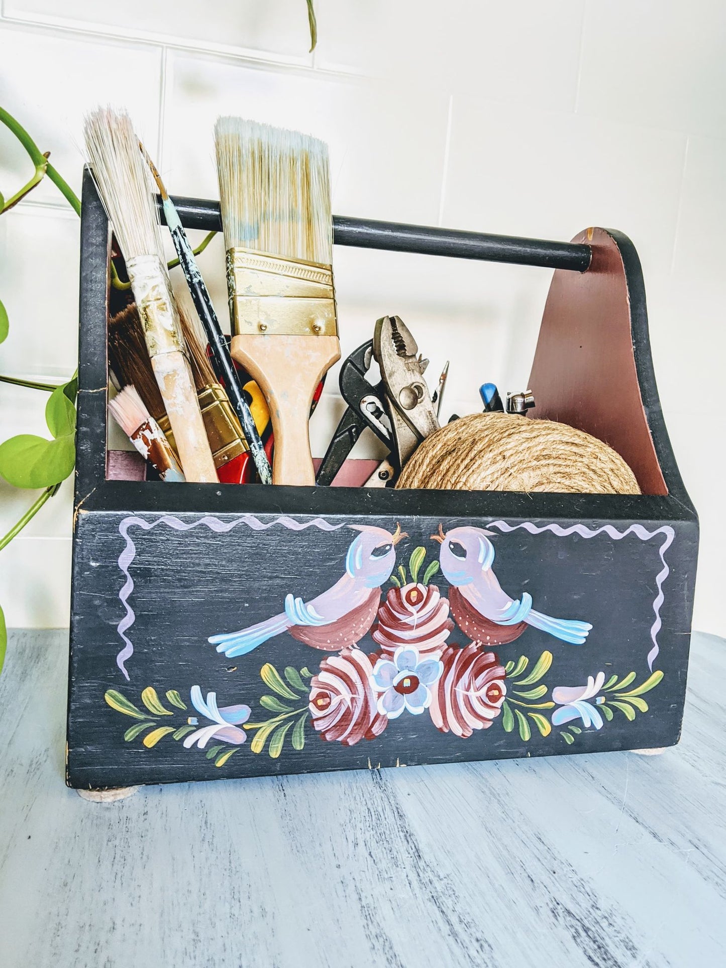 Songbird Tool Box Vintage Retro Hand painted Disney Style  Edit alt text