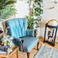 Blue Moon Vintage Retro Teal Wing Back Arm chair  Edit alt text