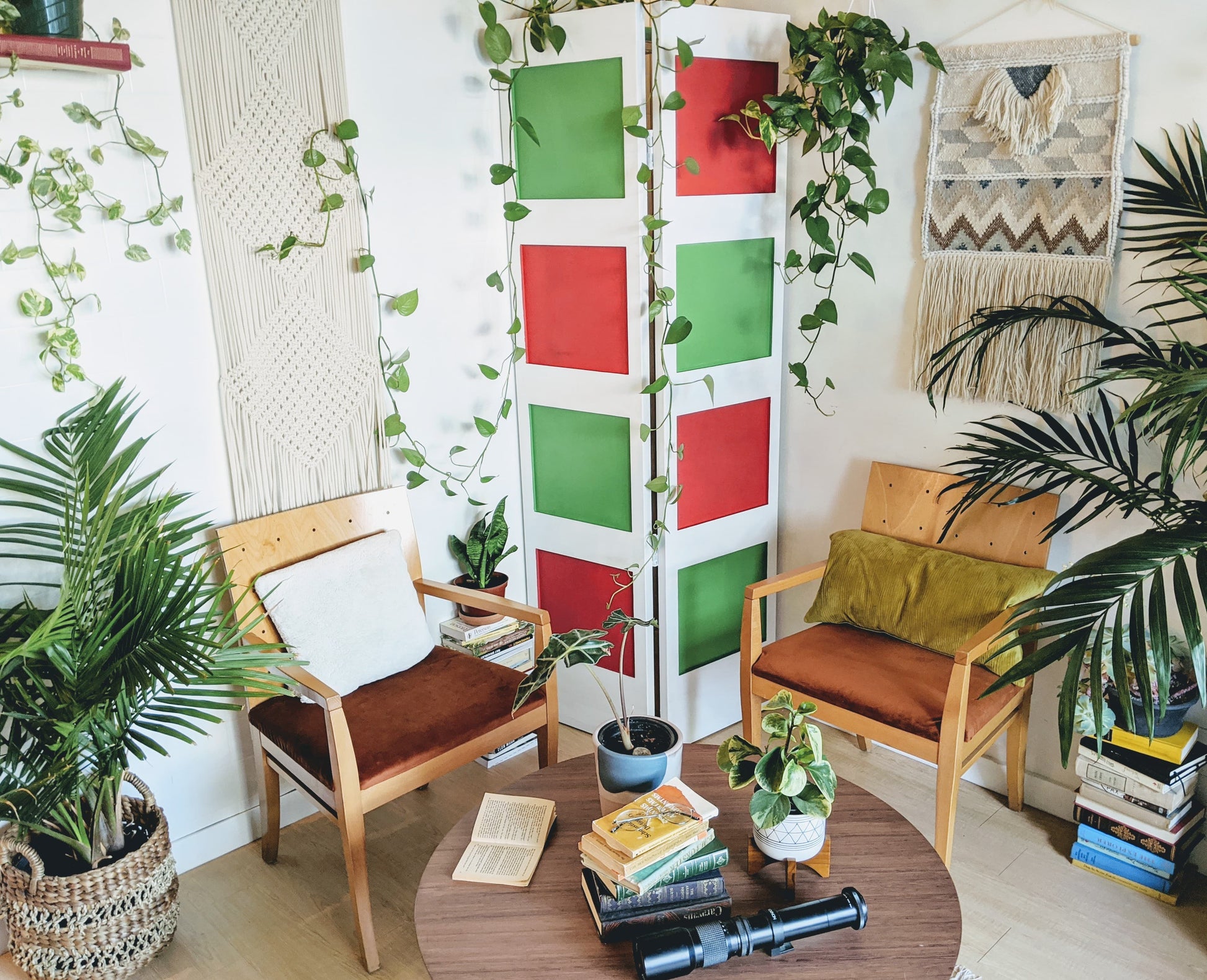 Room Divider 3D Vintage Retro 60s Green Red  Edit alt text