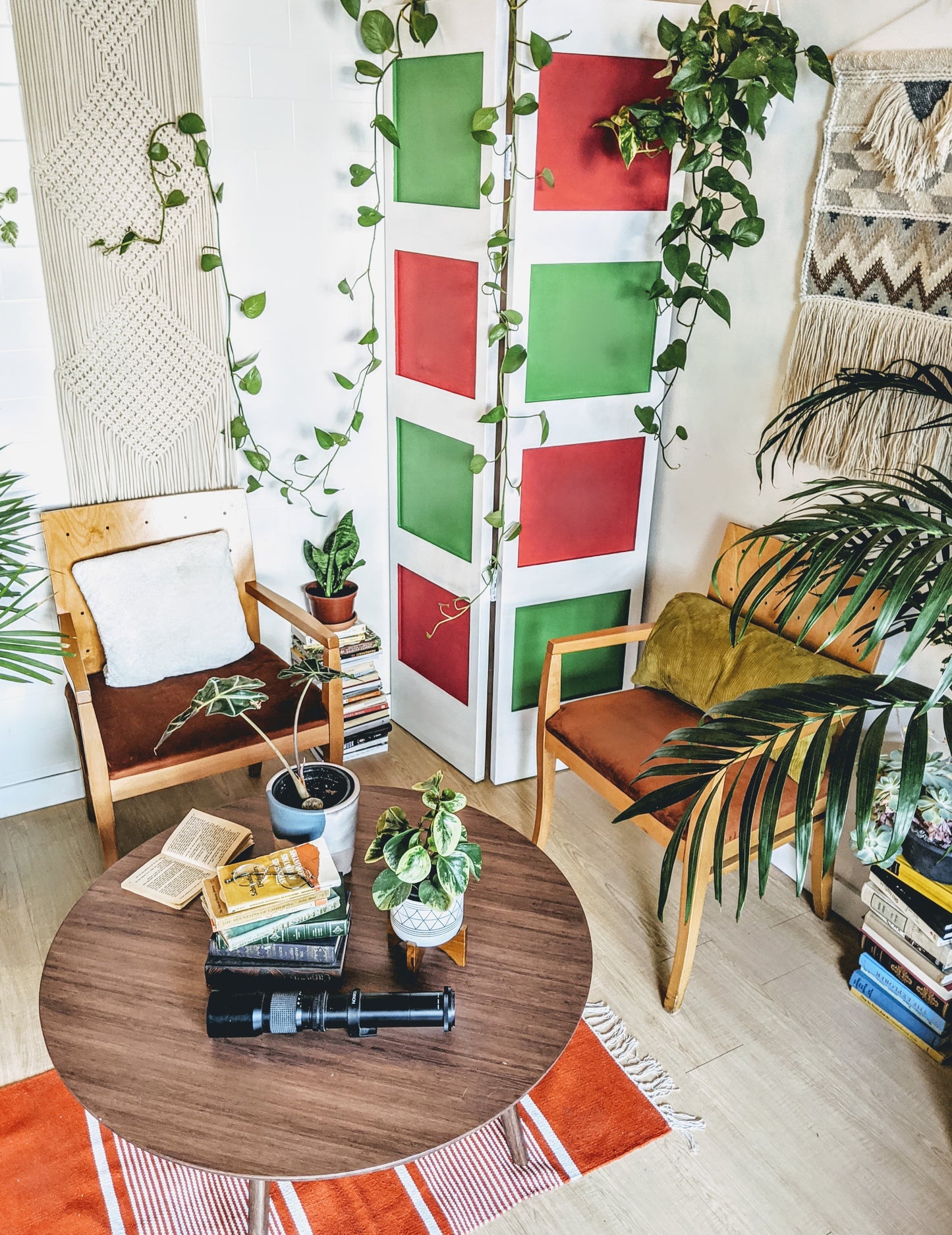 Room Divider 3D Vintage Retro 60s Green Red