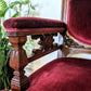 Ruby Red Velvet Solid Wood Vintage Royal Throne Chair Victoria BC Canada Second Hand Thrift Used